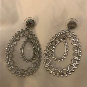 Stella and Dot silver tone earrings